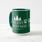 Vrolijk kerstfeest Twee-toon-Mok-groen Mok (Voorkant links)