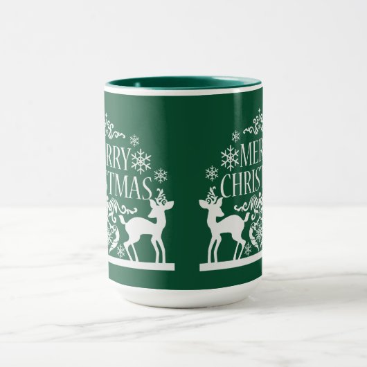 Vrolijk kerstfeest Twee-toon-Mok-groen Mok (Midden)