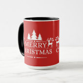 Vrolijk kerstfeest Twee-toon-Mok-rood Mok (Voorkant links)