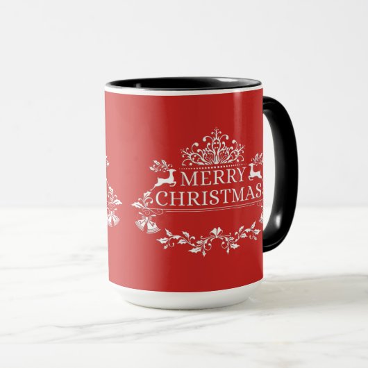 Vrolijk kerstfeest Twee-toon-Mok-rood Mok (Voorkant rechts)