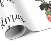 Vrolijk kerstfeest twee uitgedoste teckels cadeaupapier (Rol Hoek)