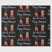 Vrolijk kerstfeest twee uitgedoste teckels cadeaupapier (Vlak)