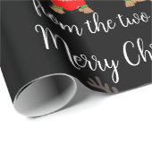 Vrolijk kerstfeest twee uitgedoste teckels cadeaupapier (Rol Hoek)