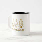 Vrolijk kerstfeest tweekleurige koffiemok (Voorkant links)