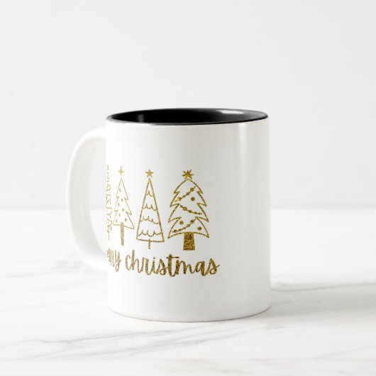 Vrolijk kerstfeest tweekleurige koffiemok (Voorkant links)
