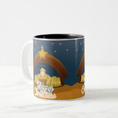 Vrolijk kerstfeest tweekleurige koffiemok (Voorkant links)