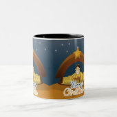 Vrolijk kerstfeest tweekleurige koffiemok (Center)