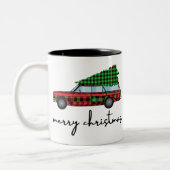 Vrolijk kerstfeest tweekleurige koffiemok (Links)