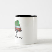 Vrolijk kerstfeest tweekleurige koffiemok (Center)