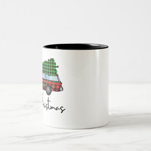 Vrolijk kerstfeest tweekleurige koffiemok (Center)