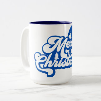 Vrolijk kerstfeest tweekleurige koffiemok