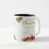 Vrolijk kerstfeest tweekleurige koffiemok (Voorkant rechts)