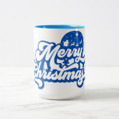 Vrolijk kerstfeest tweekleurige koffiemok (Center)