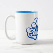 Vrolijk kerstfeest tweekleurige koffiemok (Links)