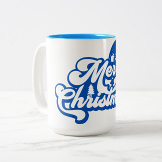 Vrolijk kerstfeest tweekleurige koffiemok