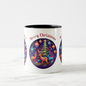 Vrolijk kerstfeest tweekleurige koffiemok (Center)