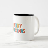 Vrolijk kerstfeest tweekleurige koffiemok (Voorkant rechts)