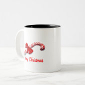 Vrolijk kerstfeest tweekleurige koffiemok (Voorkant links)
