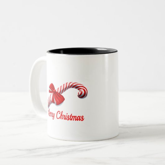 Vrolijk kerstfeest tweekleurige koffiemok (Voorkant links)