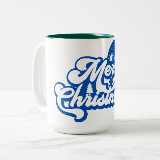 Vrolijk kerstfeest tweekleurige koffiemok