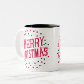 Vrolijk kerstfeest tweekleurige koffiemok (Voorkant links)