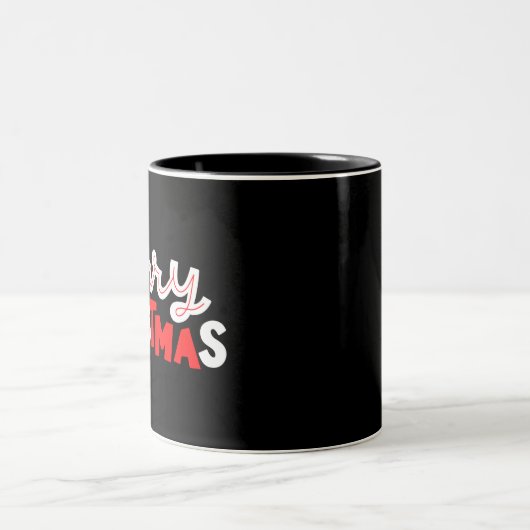 Vrolijk kerstfeest tweekleurige koffiemok (Center)