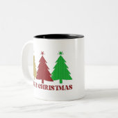 Vrolijk kerstfeest tweekleurige koffiemok (Voorkant links)