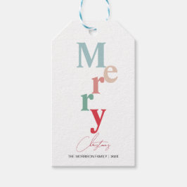 Vrolijk Kerstfeest typografie eenvoudige lichte kl Cadeaulabel