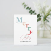 Vrolijk Kerstfeest typografie eenvoudige lichte kl Feestdagenkaart (Staand voorkant)