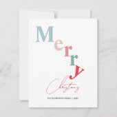 Vrolijk Kerstfeest typografie eenvoudige lichte kl Feestdagenkaart (Voorkant)