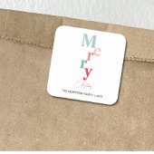Vrolijk Kerstfeest typografie eenvoudige lichte kl Vierkante Sticker