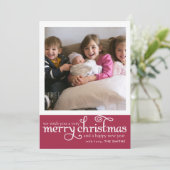 Vrolijk kerstfeest Typografie Foto Kerstmis Kaart (Staand voorkant)