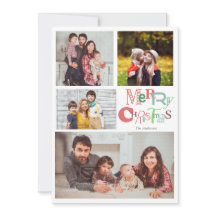 Vrolijk Kerstfeest Typografie Fotocollage Modern