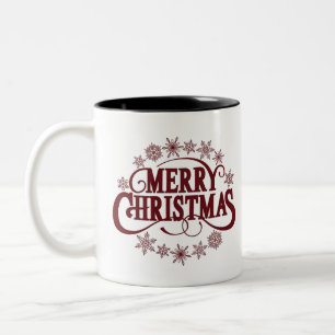 Vrolijk Kerstfeest Typografie Koffie Mok