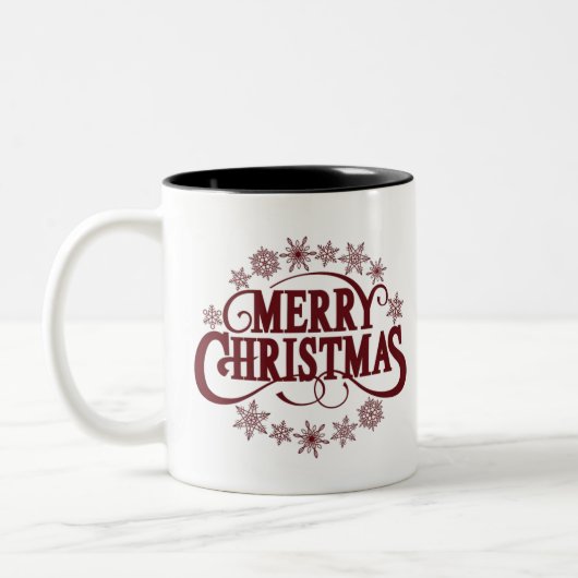 Vrolijk Kerstfeest Typografie Koffie Mok (Links)