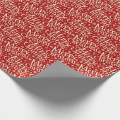 Vrolijk kerstfeest Typografie Rood en Wit Cadeaupapier (Hoek)