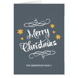 Vrolijk Kerstfeest Typografie Slate Grey White