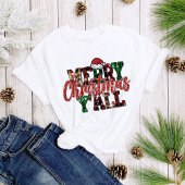 Vrolijk Kerstfeest U'all Plaid Fun Kerstmis Vrouwe T-shirt