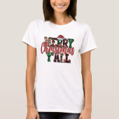 Vrolijk Kerstfeest U'all Plaid Fun Kerstmis Vrouwe T-shirt (Voorkant)