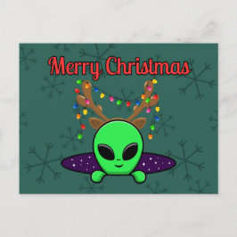 "Vrolijk kerstfeest" UFO Alien Briefkaart