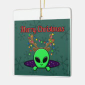 "Vrolijk kerstfeest" UFO Alien Ornament (Links)