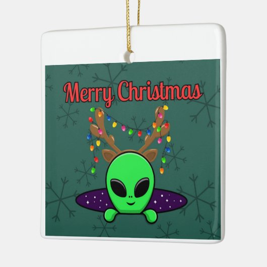 "Vrolijk kerstfeest" UFO Alien Ornament (Links)