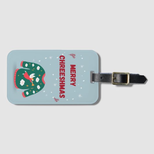 Vrolijk kerstfeest Ugly Sweater Angel Bagagelabel (Voorkant (horizontaal))