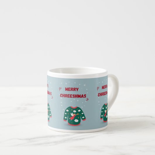 Vrolijk kerstfeest Ugly Sweater Angel Espresso Kop (Voorkant rechts)