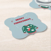 Vrolijk kerstfeest Ugly Sweater Angel Kartonnen Onderzetters (Gekanteld)