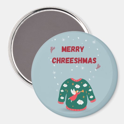 Vrolijk kerstfeest Ugly Sweater Angel Magneet (Voorkant / Achterkant)