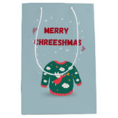 Vrolijk kerstfeest Ugly Sweater Angel Medium Cadeauzakje (Voorkant)