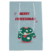 Vrolijk kerstfeest Ugly Sweater Angel Medium Cadeauzakje (Achterkant)