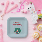 Vrolijk kerstfeest Ugly Sweater Angel Papieren Bordje (Feest)