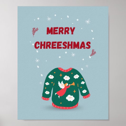 Vrolijk kerstfeest Ugly Sweater Angel Poster (Voorkant)
